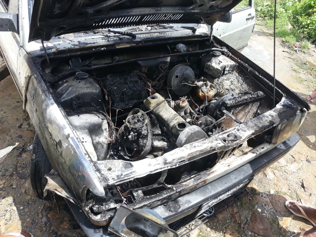 Motor foi consumido pelo fogo
