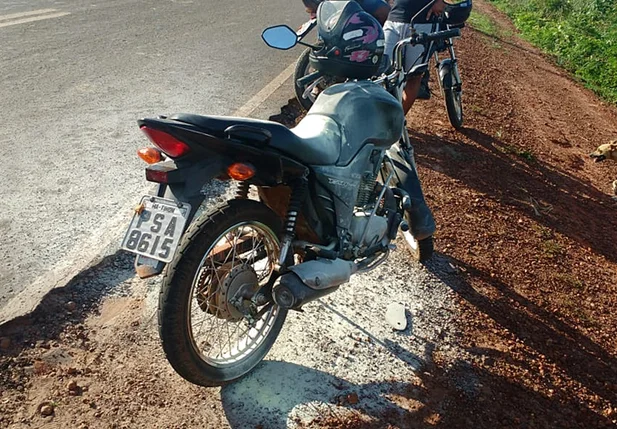 Motocicleta que a vítima estava usando