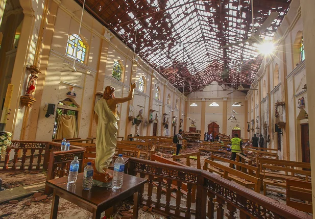 Igreja de São Sebastião, atingida por explosões no Sri Lanka