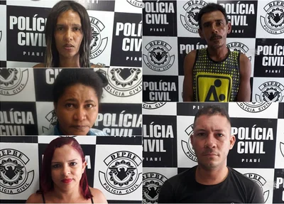 Presos da esquerda para direita: Gabriel, Eliane, Nara, Helio e Cleison