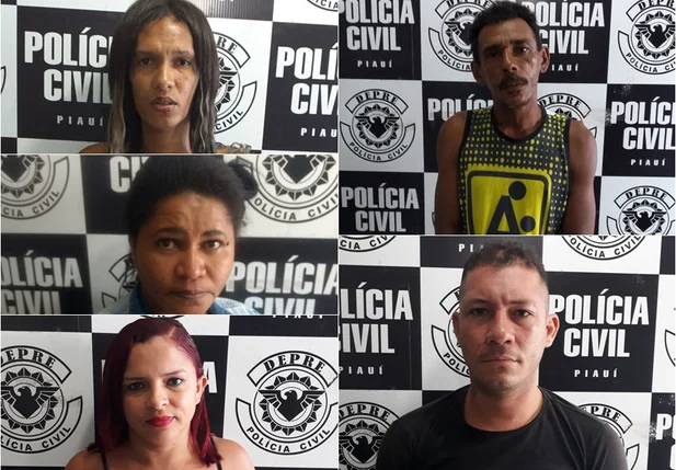 Presos da esquerda para direita: Gabriel, Eliane, Nara, Helio e Cleison