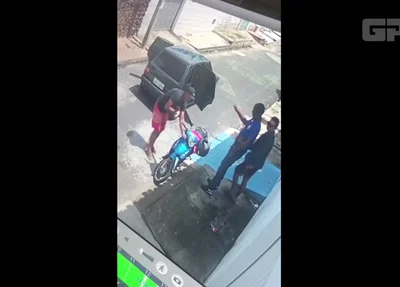 Ação de bandidos no Mocambinho foi flagrada por câmera de segurança