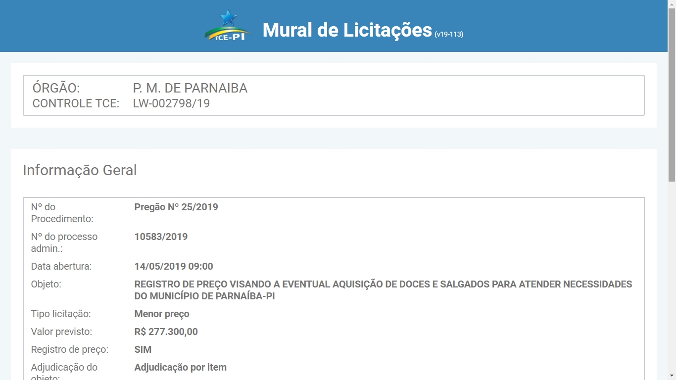 Licitação feita pelo prefeito Mão Santa 