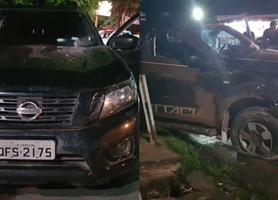 Carro abandonado pelos bandidos
