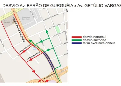 Desvios na zona sul 