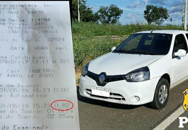 Teste do etilômetro realizado