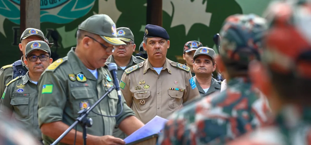Tenente-coronel Walber Nunes em troca de comando da Polícia Ambiental
