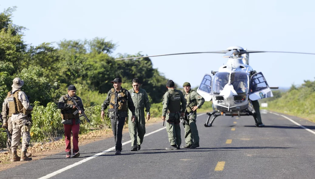 Helicoptero disponibilizado para a operação