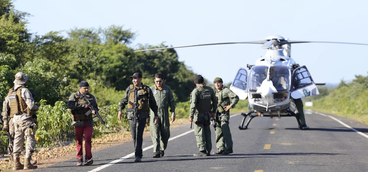 Helicoptero disponibilizado para a operação
