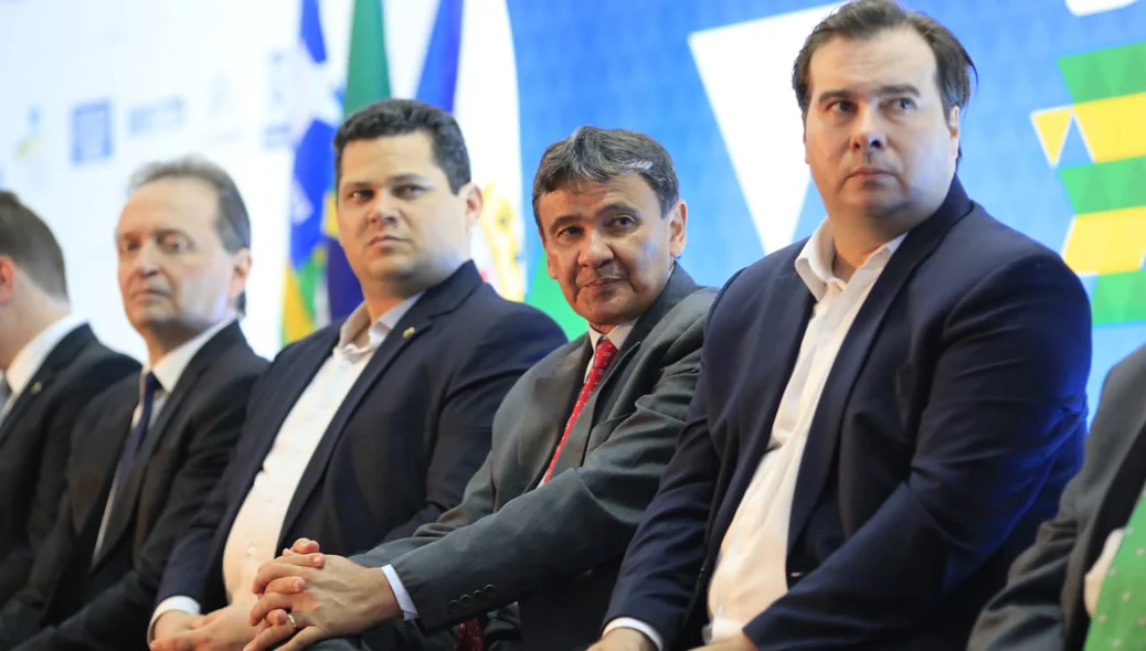 Alcolumbre, Wellington Dias e Rodrigo Maia
