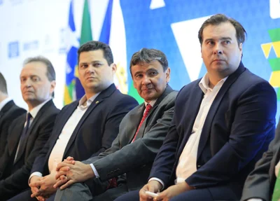 Alcolumbre, Wellington Dias e Rodrigo Maia