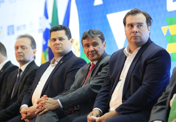 Alcolumbre, Wellington Dias e Rodrigo Maia