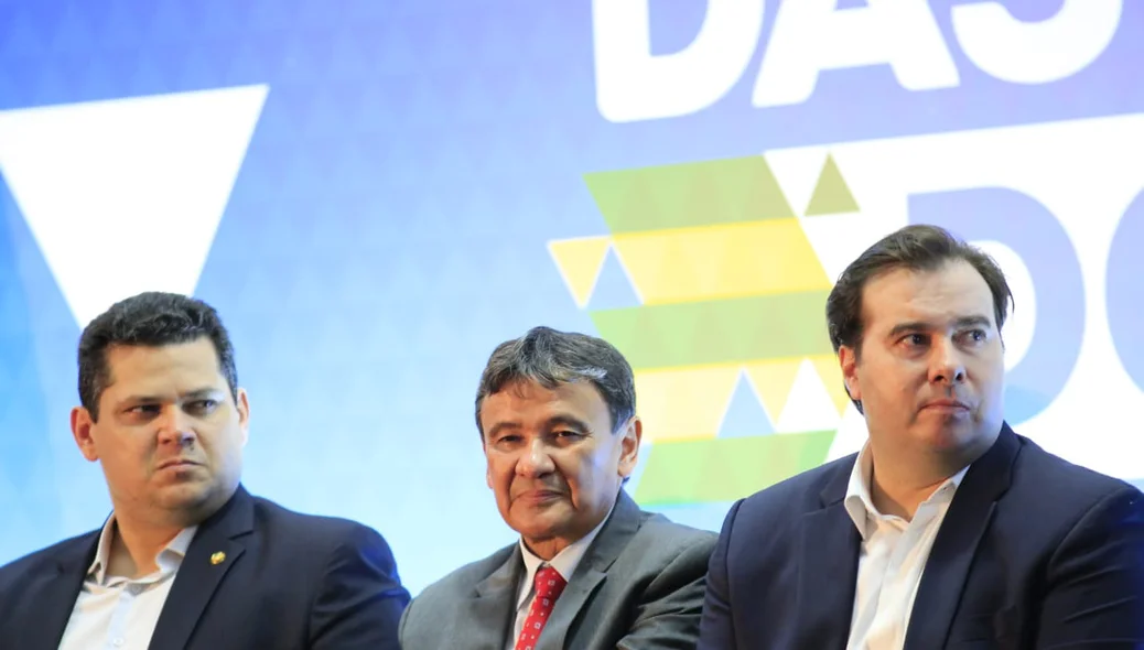 Davi Alcolumbre, Wellington Dias e Rodrigo Maia