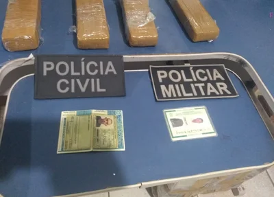 Droga encontrada com os suspeitos