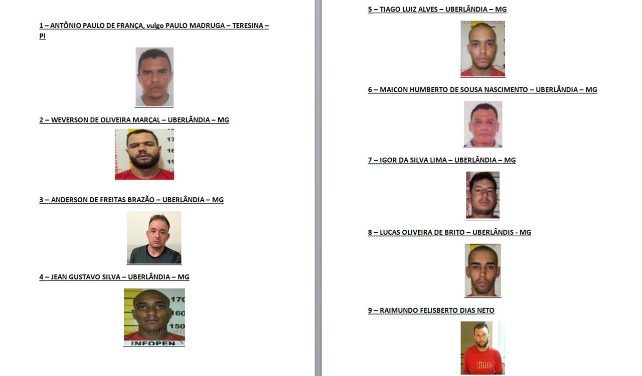 Lista dos bandidos neutralizados após roubos a bancos em Campo Maior