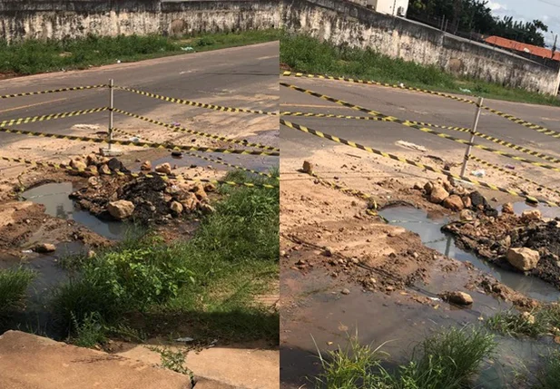 Vazamento em via pública na zona norte