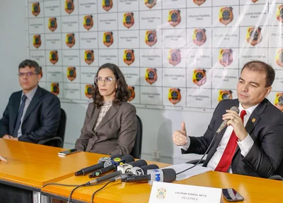 Coletiva de imprensa da Operação Grande Família, deflagrada pela Polícia Federal