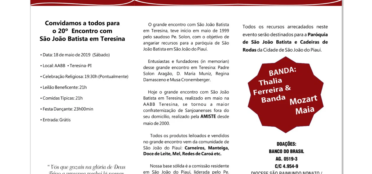 Programação do evento 