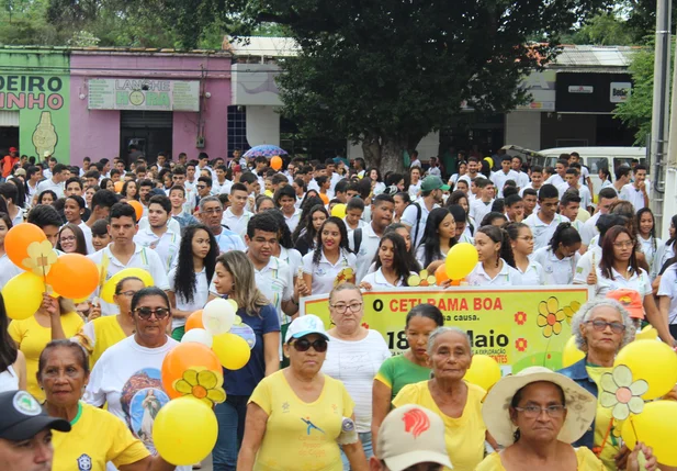 Estudantes participam de caminhada em Altos