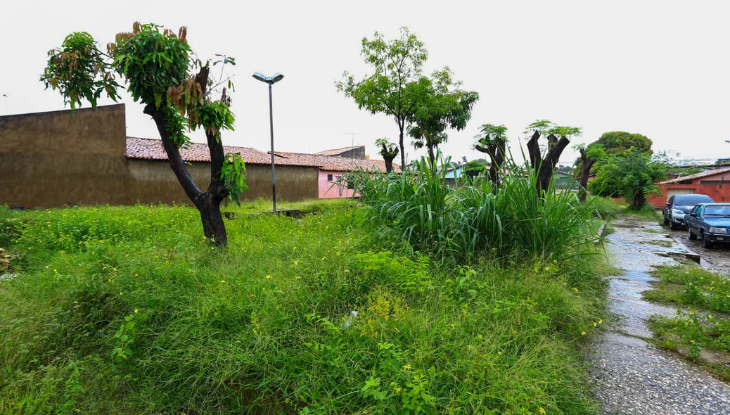 Moradores reclamam do estado de praça no bairro Saci 