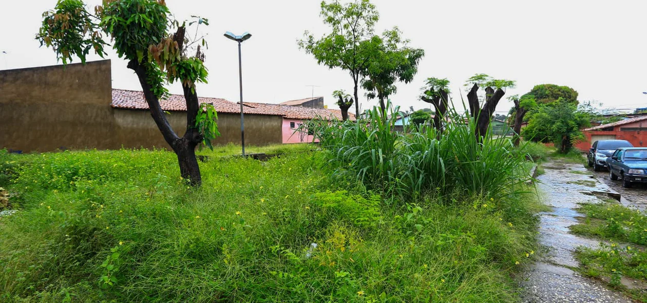 Moradores reclamam do estado de praça no bairro Saci 