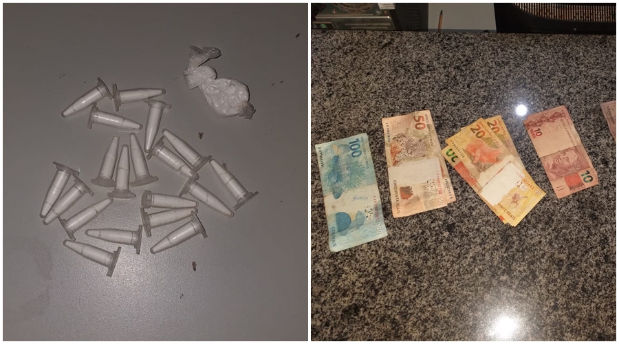 Material apreendido pela polícia