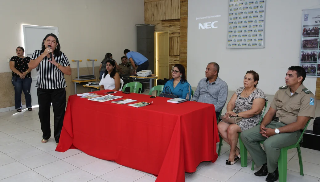 Marcia Beatriz durante seu pronunciamento