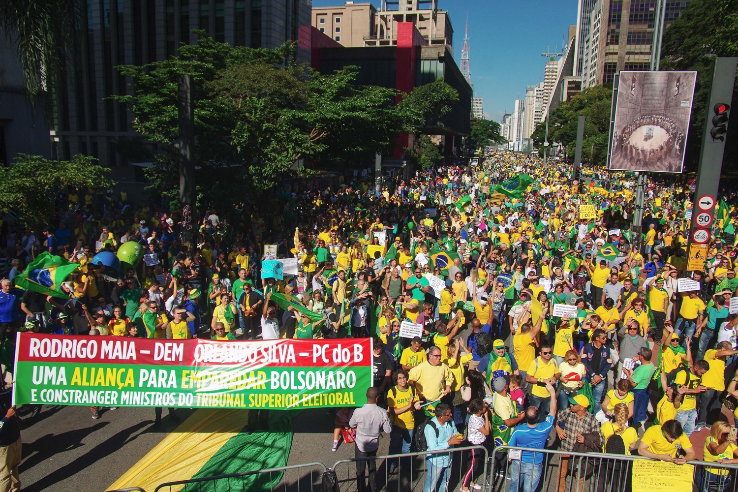 Ato a favor de Bolsonaro na Avenida Paulista