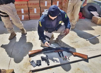 Armas apreendidas pela PRF-PI