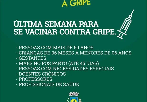 Campanha de vacinação contra gripe em Picos