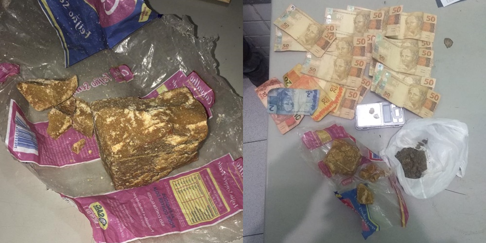 Droga apreendida na casa de Roméria Patrícia