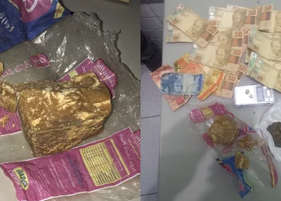 Droga apreendida na casa de Roméria Patrícia