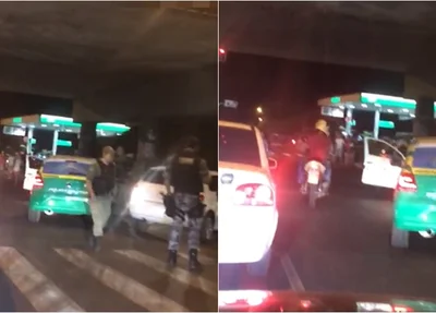 Ocorrência terminou no viaduto do Promorar