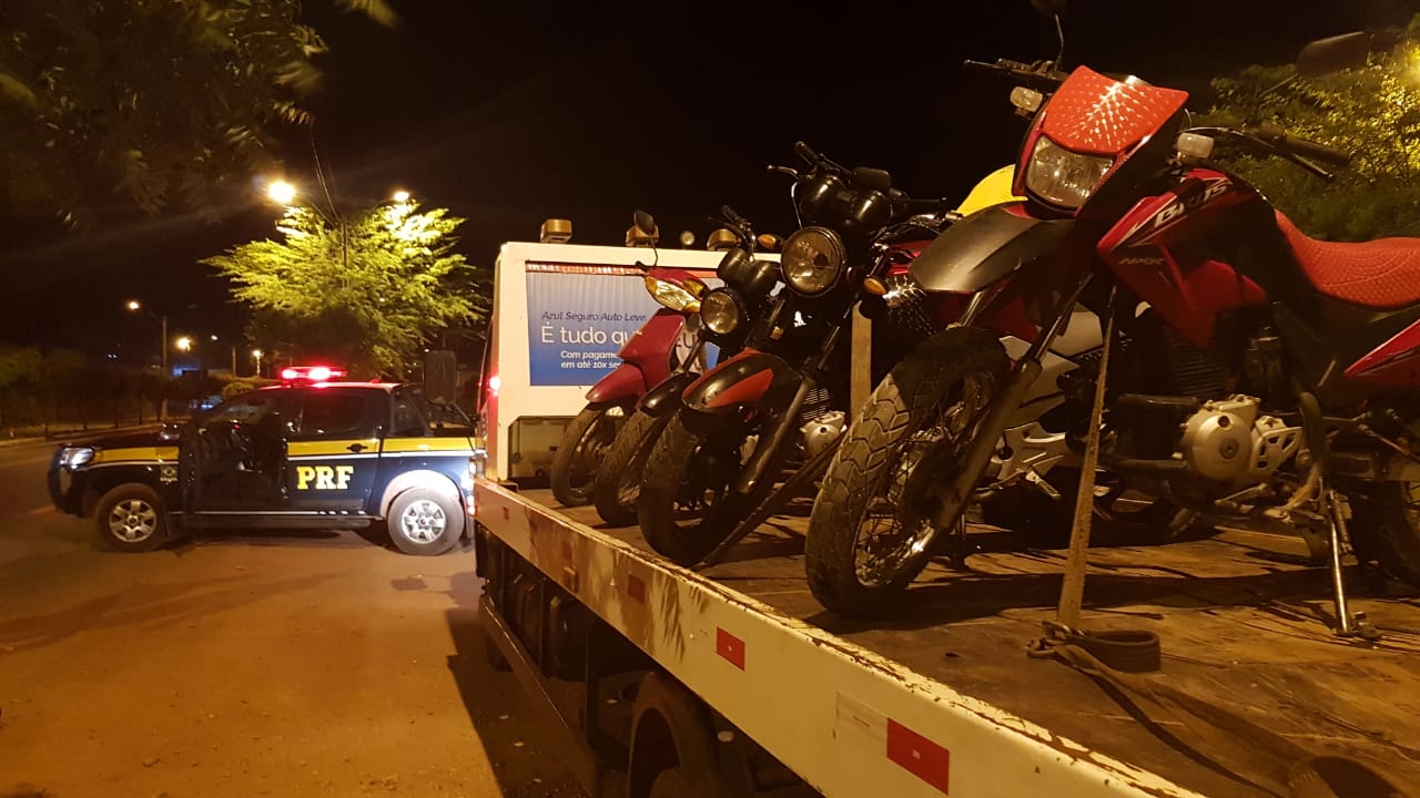 Motos apreendidas pela PRF-PI