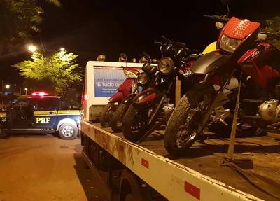 Motos apreendidas pela PRF-PI