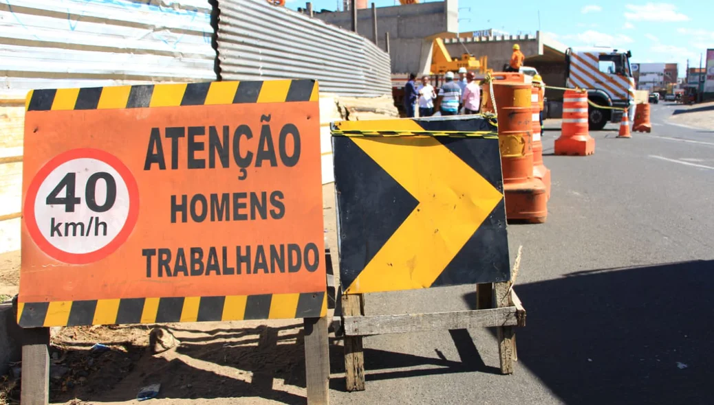 Trecho em obras