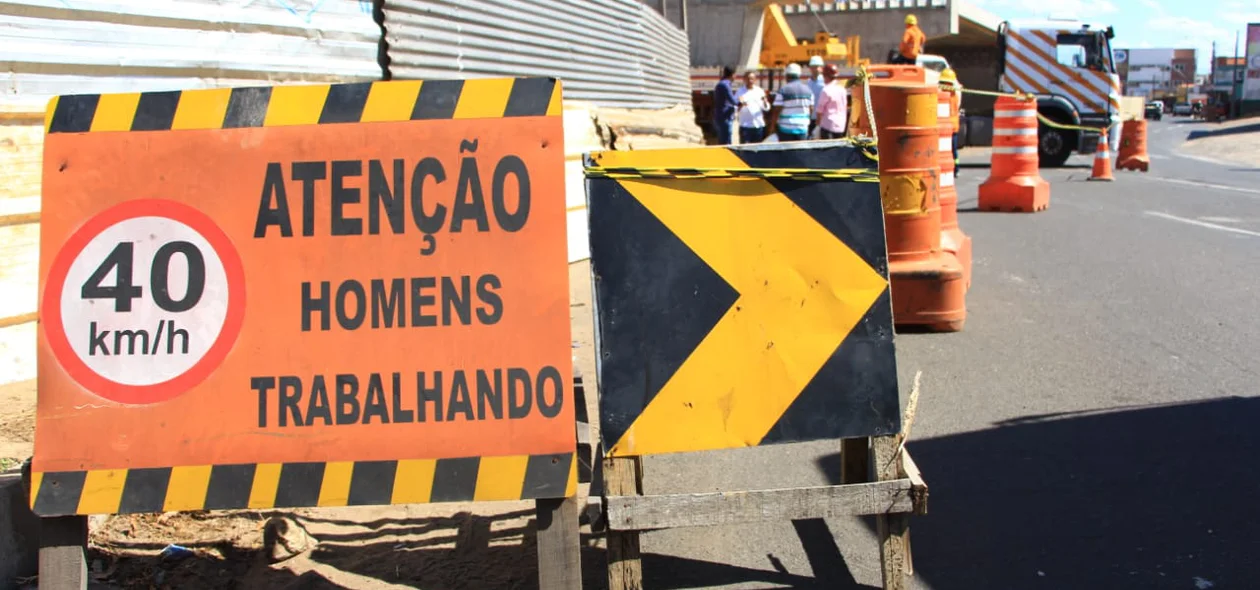 Trecho em obras