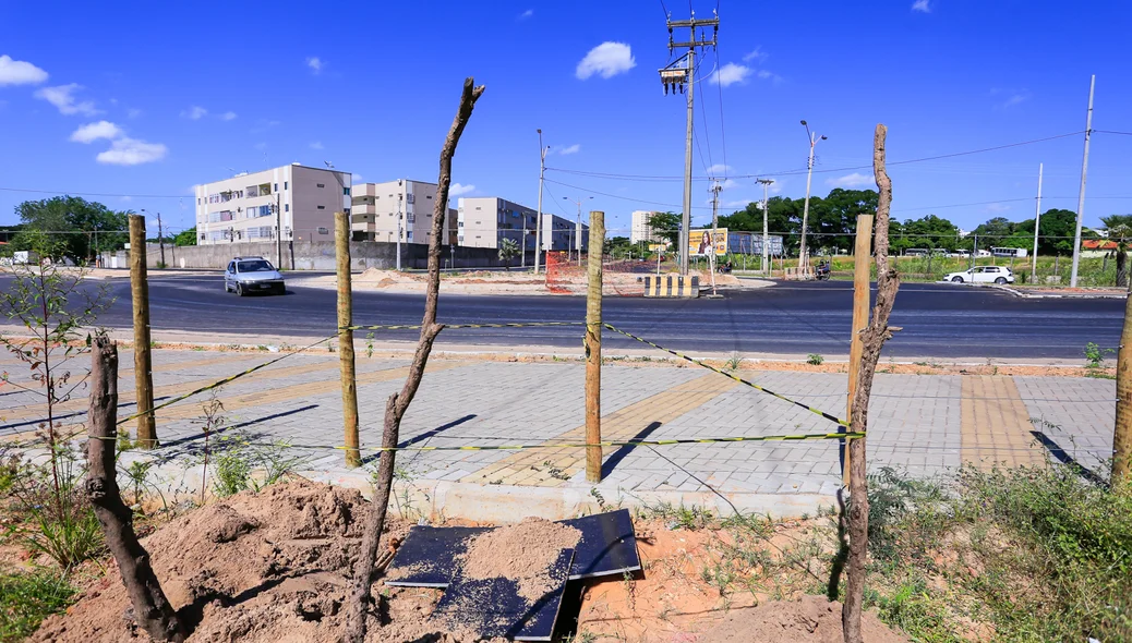 Local onde será implantado um poste de eletricidade