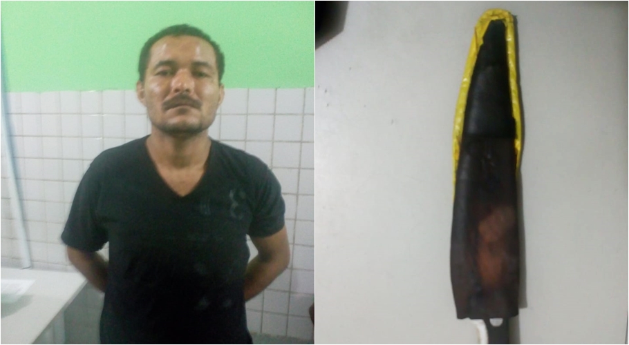 Suspeito foi preso com a arma usada no crime