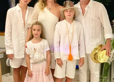 Luciano Huck, Angélica, Joaquim, Benício e Eva