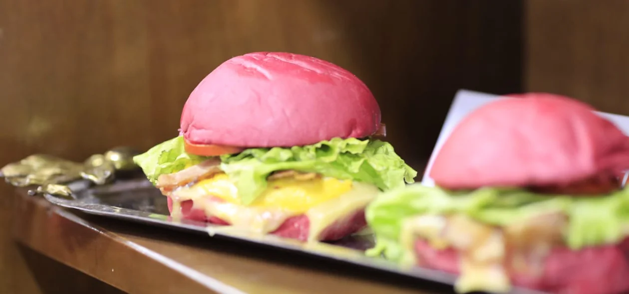 Hamburguers em exposição