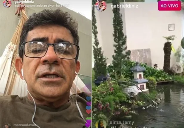 Pai do Gabriel Diniz faz live no Instagram do cantor