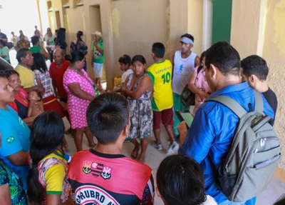 Venezuelanos em abrigo de Teresina