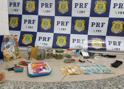 Material apreendido pela polícia