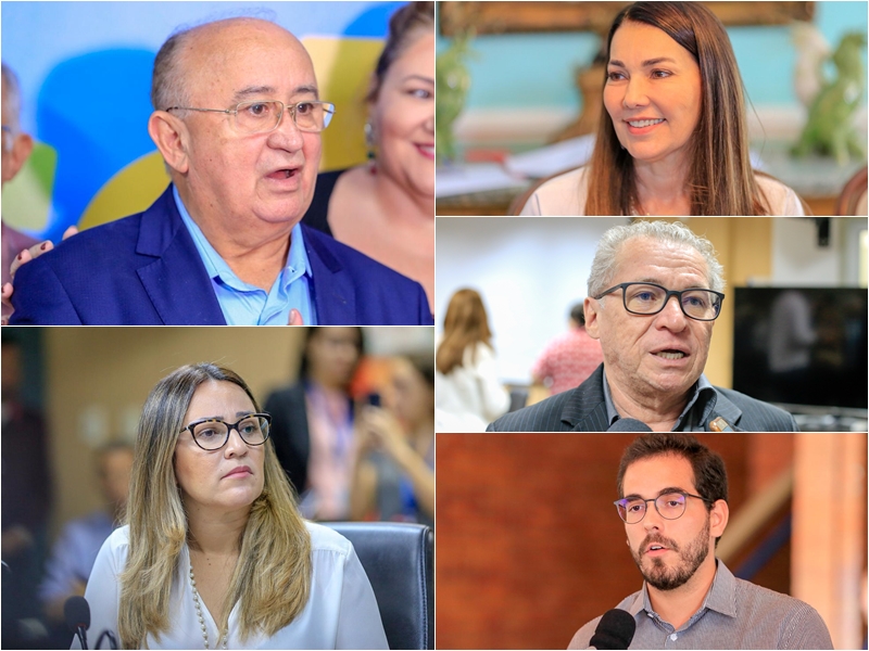 Rejane Dias, Margarete Coelho, Assis Carvalho, Marcos Aurélio Sampaio e Júlio César