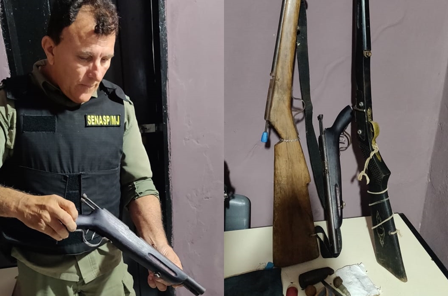 Armas apreendidas pelo GPM de Joaquim Pires