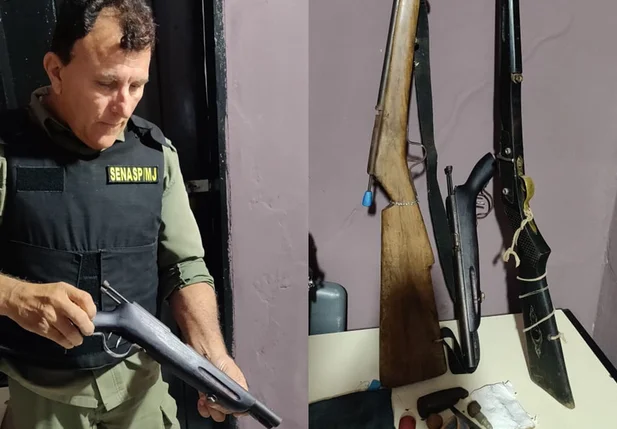 Armas apreendidas pelo GPM de Joaquim Pires