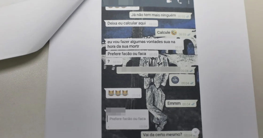 Troca de mensagens entre Ítalo e o acusado no WhatsApp
