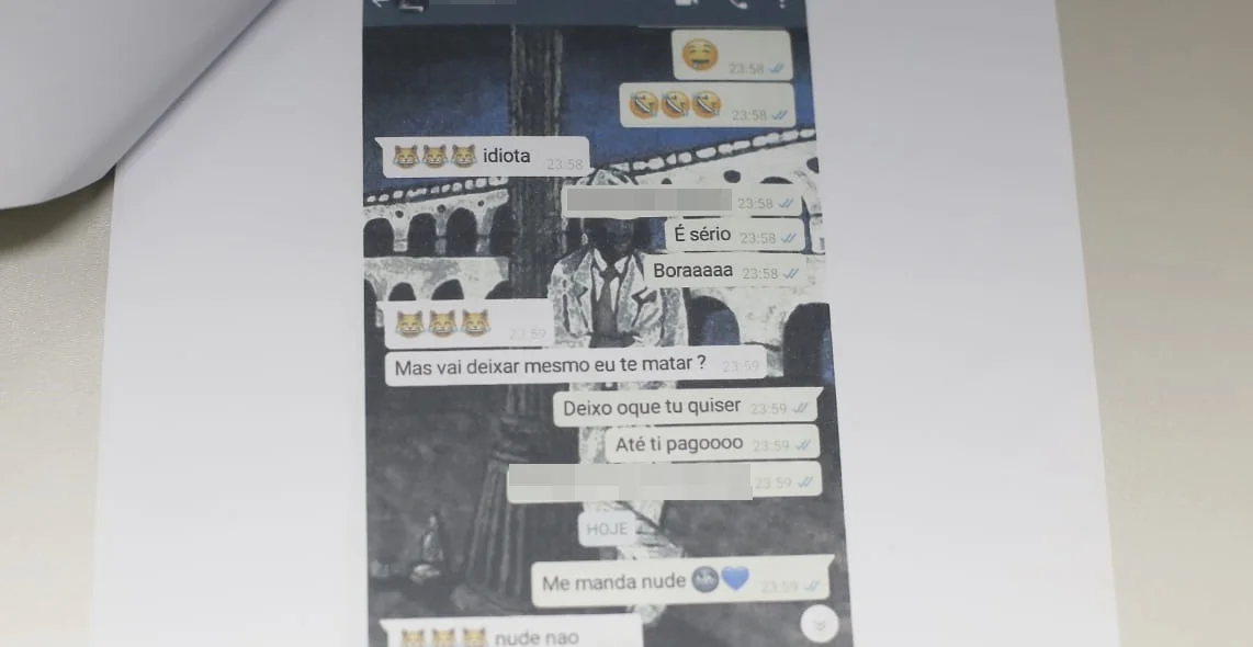 Últimas mensagens entre a vítima e o assassino 