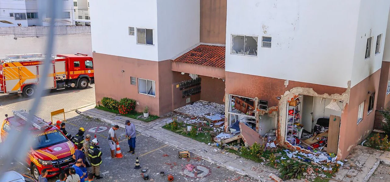 Vazamento de gás causa explosão em apartamento e deixa dois feridos em Teresina 